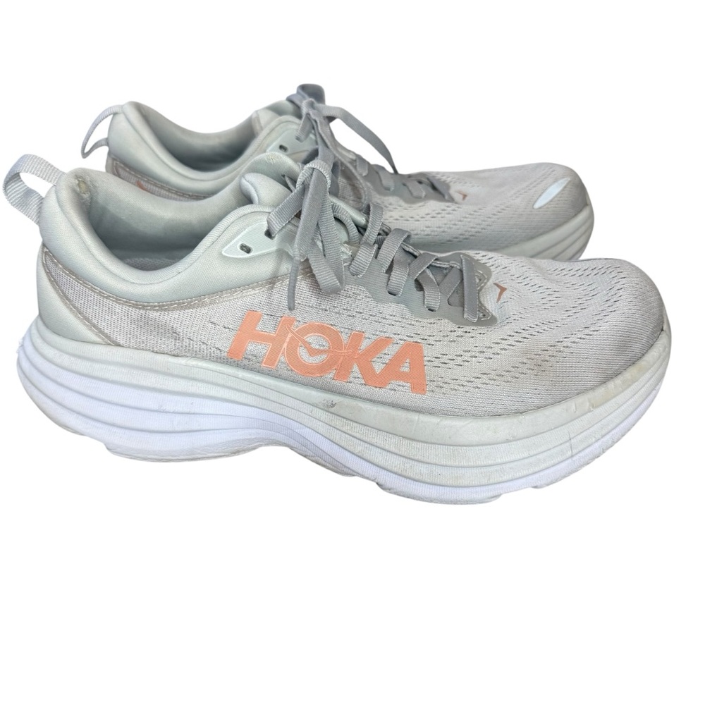 Hoka One‎ One Women's White and Peach Athletic Shoes